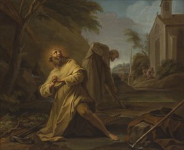 Saint Hymer in Solitude, c. 1735, Jean Restout, after, French, 1692-1768, France, Oil on canvas, 23