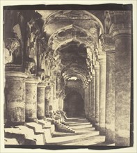 Arcade in Quadrangle, 1858, Linnaeus Tripe, English, 1822-1902, England, Salted paper print or