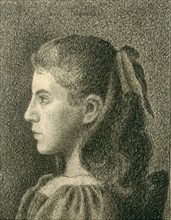 Portrait of Berthe Serruys, 1894, Georges Lemmen, Belgian, 1865-1916, Belgium, Conté crayon on