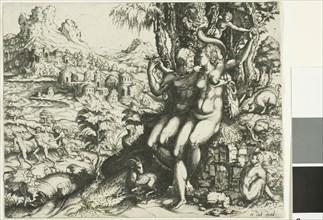 Adam and Eve and the Expulsion from Paradise, 1564, Cornelis Cort, Netherlandish, 1533-before 1578,