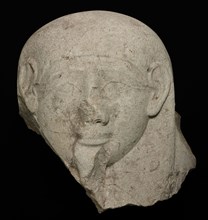 Head from an Anthropoid Sarcophagus, Late Period/early Ptolemaic (664–220 BC), Egyptian, Egypt,