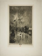 Disembarkation in England, 1879, Félix Hilaire Buhot, French, 1847-1898, France, Etching, roulette