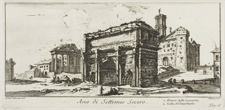 Arch of Septimius Severus. 1. Temple of Concord. 2. Ascent to the Capitoline Hill, plate 13 from