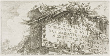 Title Page: Roman Antiquities outside Rome drawn and etched by Giambat’ta Piranesi, Venetian