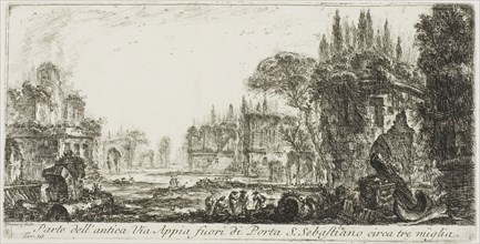 Part of the ancient Appian Way about three miles outside Porta S. Sebastiano, plate 19 from Some