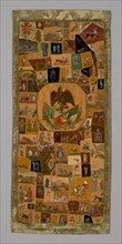 Hanging, 1876/1900, Mexico and/or United States, Pieced, painted and embroidered quilt, silk and