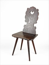 Side Chair, 1825/75, American, 19th century, Zoar, Ohio, Zoar, Chestnut and oak, 97.8 × 45.8 × 35.5
