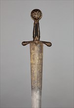 Sword, c. 1500, Northern Italian, Northern Italy, Steel, iron, gilding, wood, and textile (silk