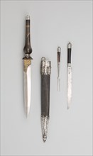 Hunting Plug Bayonet with Eating Utensils, 1800/1900, German, Saxony, Germany, Horn, silver, gold,