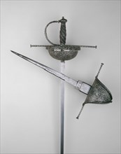 Cup-Hilted Rapier, c. 1650/60, South Italian or Spanish, Italy, Steel, iron, and wood, Overall L.