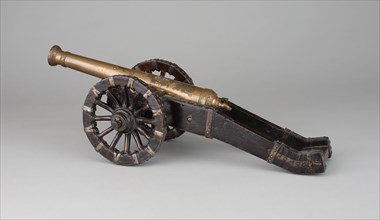 Model of a Bronze Field Cannon, 1775/1800, Central European, Central Europe, Bronze, wood, and