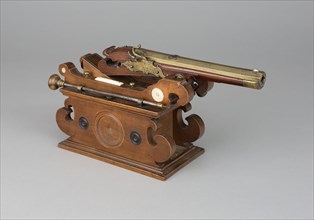 Miniature Model of a Wall Gun, 1670/1700, German, Germany, Brass, wood, ivory, and ebony, Barrel