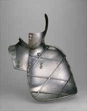 Reinforcing Bevor and Grandguard for the Joust, c. 1560, South German, Augsburg, Augsburg, Steel, H
