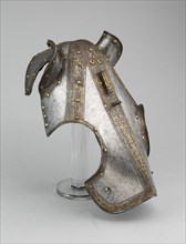Demi Shaffron of an Infantry Garniture, 1570/80, Italian, Milan, Steel, gilding, and brass