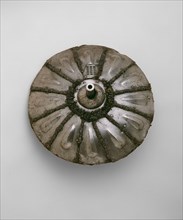 Gun Shield, c. 1544, Italian, Italy, Steel, iron, wood, wool textile, and hemp fiber, Diameter 44.5