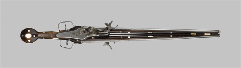 Double-Barreled Holster Pistol with Two Locks, c. 1610/20, German, Nuremberg, Nuremberg, Wood,