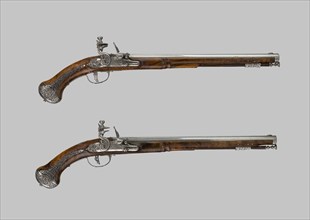 Pair of Flintlock Holster Pistols, c. 1660/70, Lazzarino Cominazzo, Italian, Brescia, 17th century,