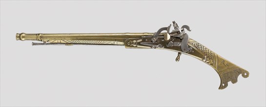 Snaphance Pistol, 1614 with restored lock, Scottish, Dundee, Dundee, Brass, steel, L. 43.8 cm (17