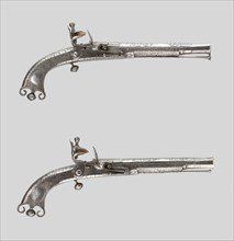 Pair of Flintlock Pistols, 1750/75, Scottish, Doune, Scotland, Steel and silver, L. 30.5 cm (12 in