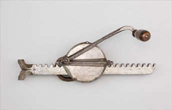 Cranequin (Winder) for a Crossbow, 1569, German, Germany, Steel, wood, and cord, L. 50.8 cm (20 in