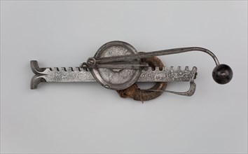 Cranequin (Winder) for a Sporting Crossbow, 16th century, Swiss, Switzerland, Steel, wood, and