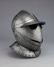 Closed Burgonet, 1600/10, South German, Nuremberg, Nuremberg, Steel and leather, H. 24.6 cm (9 3/4