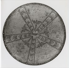 Targe (Shield), 1550/60, South German, probably Augsburg, Augsburg, Steel, brass, and iron, Diam.