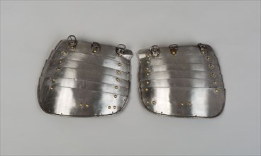 Pair of Tassets, 17th century, European, Europe, Steel and leather