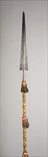 Langebeve, 1530, Italian, Italy, Steel, wood (oak), silk, and brass, Blade with socket L. 90.8 cm