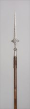 Eared Spear, 1500/1600, German, Germany, Steel and wood (pine), Blade with socket L. 49.2 cm (19