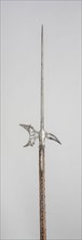 Halberd, 1575, German, Germany, Steel and wood (oak), Blade L. 64.2 cm (25 1/4 in.)
