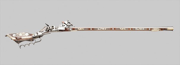 Wheellock Birding Rifle (Tschinke), 1640/60, Polish, Silesia, Teschen, Teschen, Steel, fruitwood,