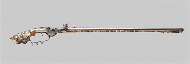 Wheellock Birding Rifle (Tschinke), 1650/60, Polish, Silesia, Teschen, Silesia, Steel, fruitwood,