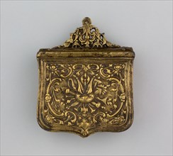 Cartridge Box, late 17th century, German, Germany, Brass, cast and chiseled, H. 12 cm (4 3/4 in.)