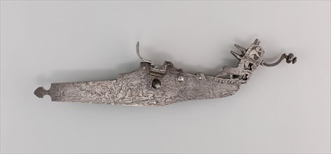 Wheellock from a Rifle, 1670/90, German or Austrian, Europe, Steel, L. 33 cm (13 in.)