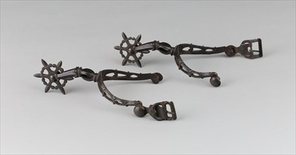 Pair of Spurs, early 17th century, Western European, Western Europe, Iron, L. 16.5 cm (6 1/2 in.),