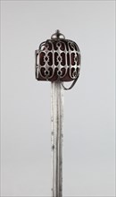 Basket-Hilted Broadsword with Scabbard (Claymore), c. 1750, Scottish, Scotland, Steel, iron,
