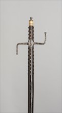 Walking Staff with Sword Hilt, 1663, German, Germany, Wood, iron, and bone, L. 119.4 cm (47 in.)