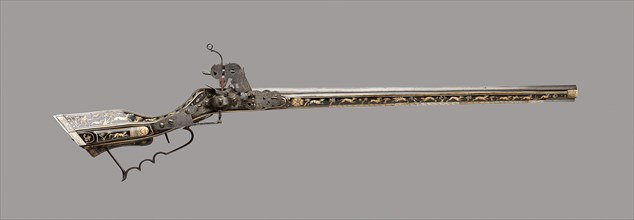 Wheellock Gun of Tschinke Form, 1650, Polish, Silesia, Teschen, Teschen, Ebony, horn, and ivory, L.