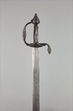 Cavalry Sword with Calendar Blade, mid–17th century, German, Germany, Steel, wood, and brass,