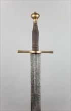 Sword of Justice, late 17th century, German, Solingen, Solingen, Wood, sharkskin, and brass,