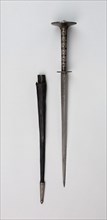 Roundel Dagger and Scabbard, 1500/20, German, Saxony, Steel, leather, and iron, L. 39 cm (15 5/16