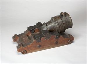 Mortar on Carriage, 1753, German, Nuremberg, Nuremberg, Bronze, iron, and wood, Length overall of
