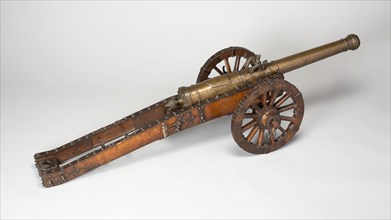 Model Field Cannon with Carriage, late 17th century, Austrian, Austria, Bronze, Length overall of