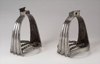 Pair of Stirrups, 16th century, German, Germany, Iron