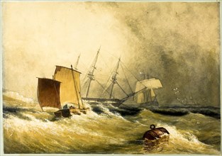 Marine Scene, n.d., possibly or an imitator of Anthony Vandyke Copley Fielding, English, 1787-1855,