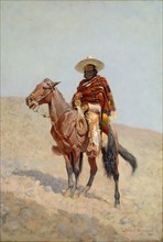 A Mexican Vaquero, 1890, Frederic Remington, American, 1861–1909, New York, Oil on canvas, 82.6 ×