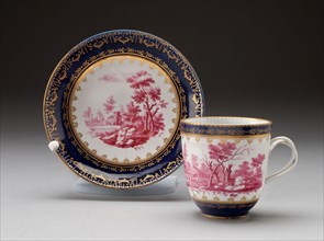 Cup and Saucer, c. 1775, Doccia Porcelain Factory, Italian, founded 1737, Doccia, Tin-glazed