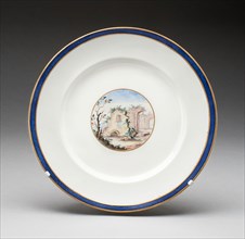 Plate, Early 19th century, Italy, Naples, Naples, Soft-paste porcelain with polychrome enamels and