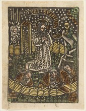 Christ in the Garden of Gethsemane, 1460–65, Bavarian, 15th century, Germany, Metalcut in black